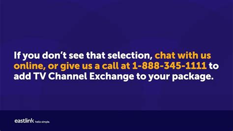 eastlink channel exchange list.